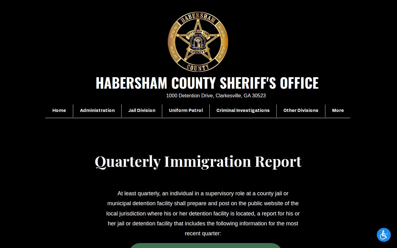 Habersham County Detention Center release and immigration transfer reports