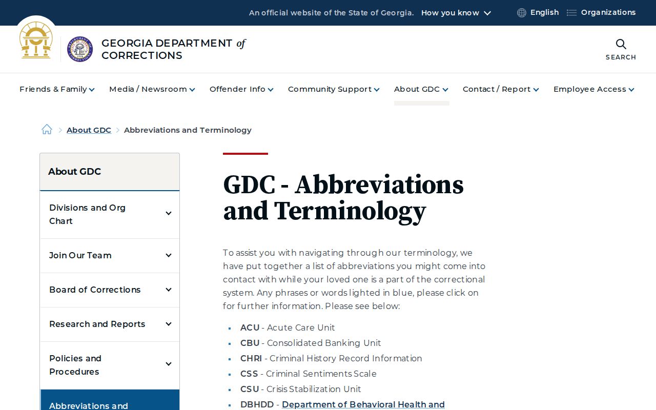 GDC maximum release date terminology for Habersham inmates