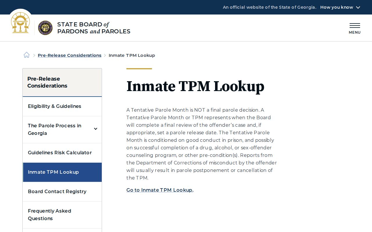 Tentative parole month for Habersham County inmate release dates