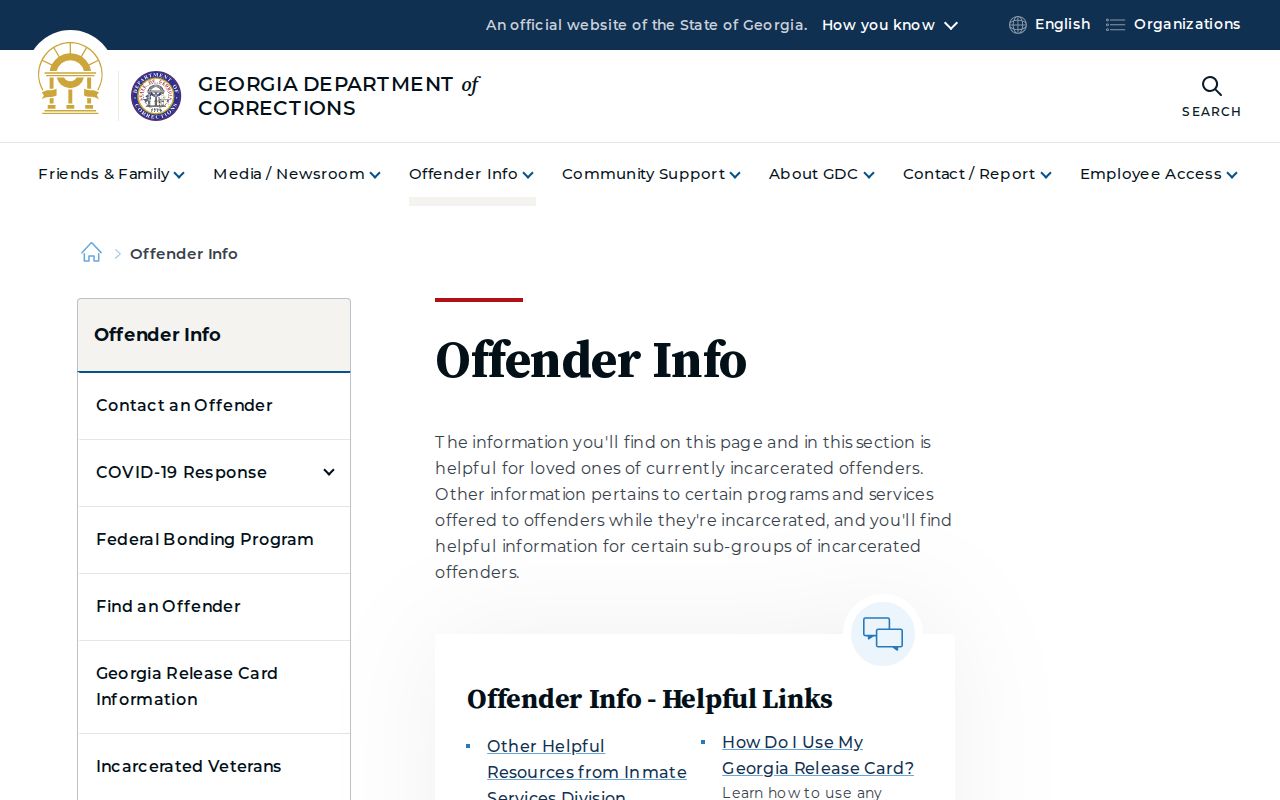 Habersham County inmate release date information from GDC