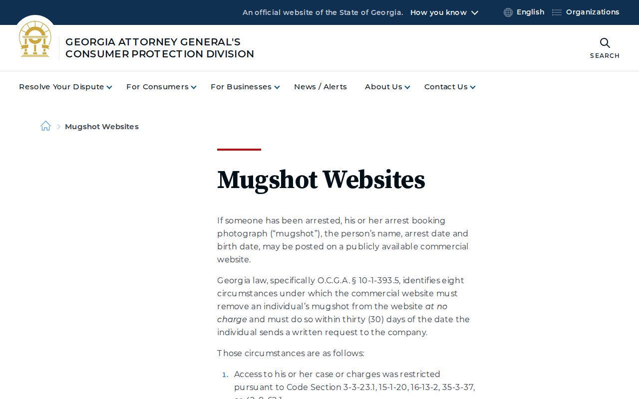 Georgia removal rights for Habersham County released mugshots